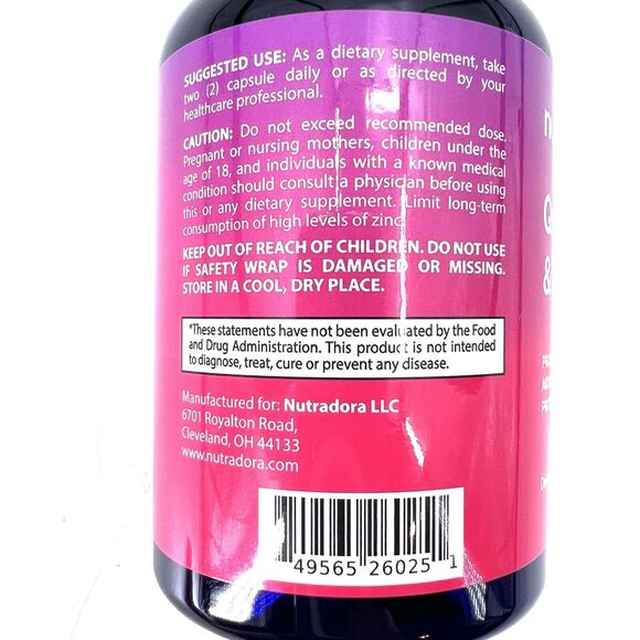 Nutradora Quercetin Zinc & Elderberry 1000mg Per Serving Veggie Capsules - Picture 4 of 6